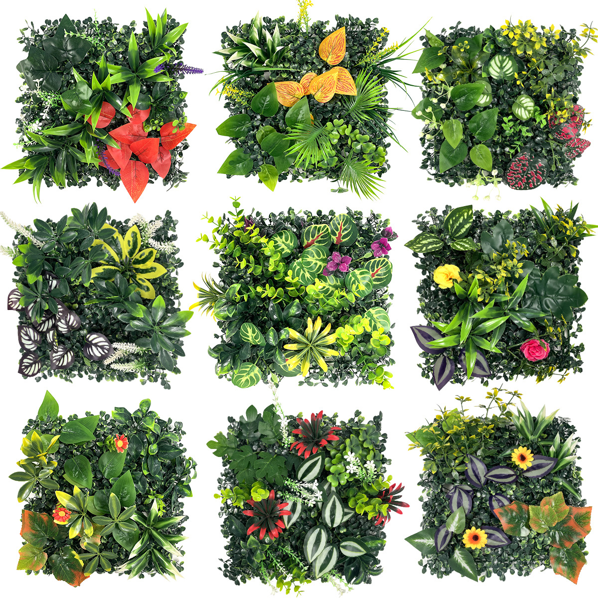 Artificial Plants Grass Wall P - Flower Wall Panel recension och pris