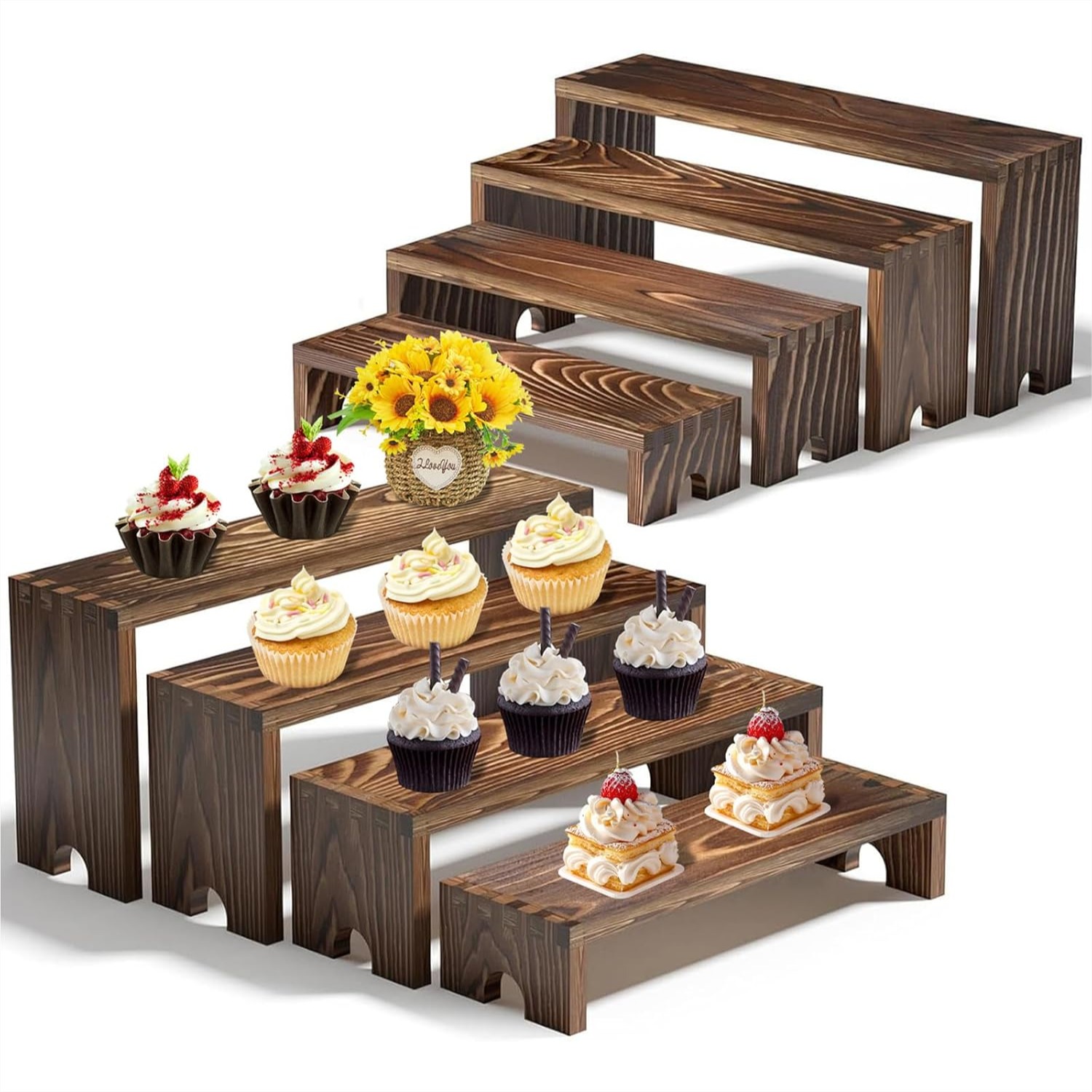 2 Tier Wooden Cupcake Stand Se - Cupcake Stand Tier recension och pris