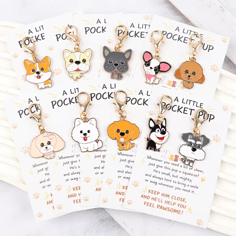 10 Cute Cartoon Puppy Keychain - Party Favor Bag recension och pris