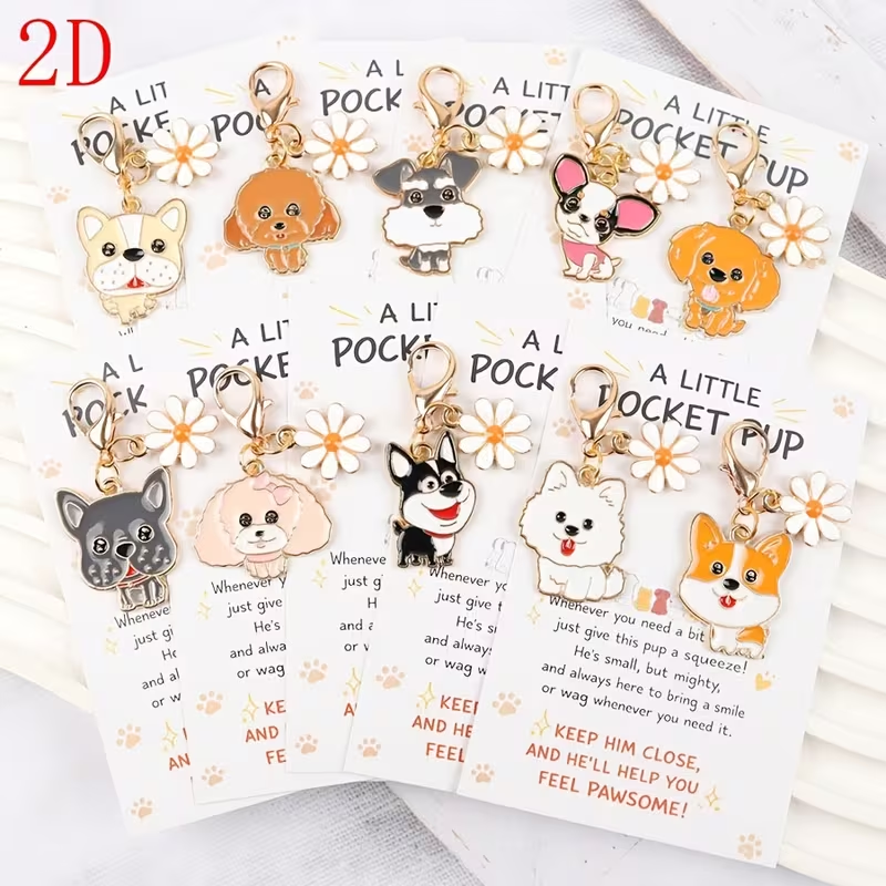 10 Cute Cartoon Puppy Keychain - Party Favor Bag recension och pris