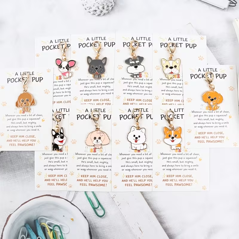 10 Cute Cartoon Puppy Keychain - Party Favor Bag recension och pris