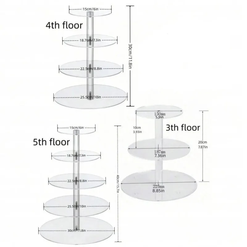 Clear Acrylic 3-5 Tier Cupcake - Cupcake Stand Tier recension och pris