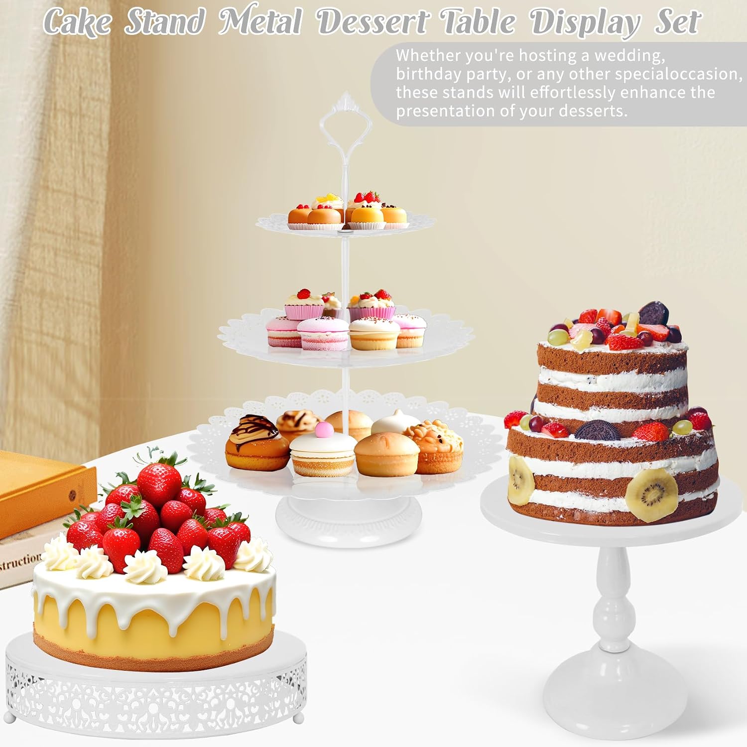 Black Metal Dessert Table Disp - Cupcake Stand Tier recension och pris