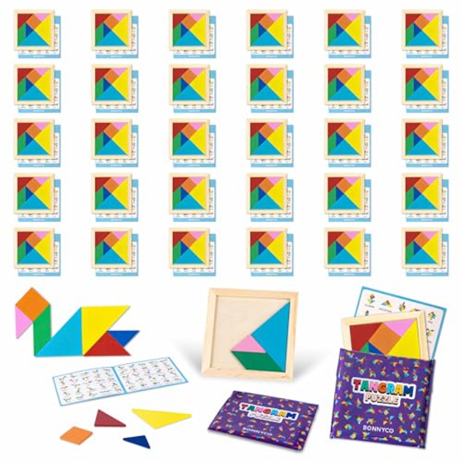Tangram Puzzle Wooden Pack 30  - Party Favor Bag recension och pris