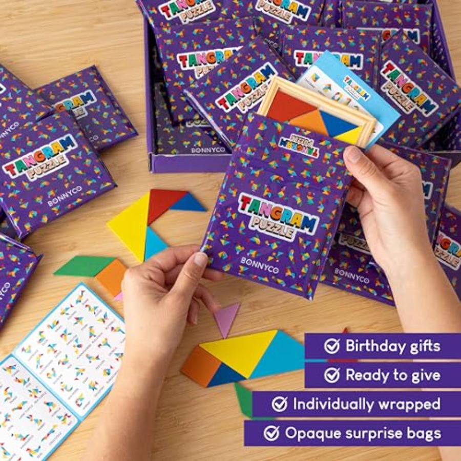 Tangram Puzzle Wooden Pack 30  - Party Favor Bag recension och pris