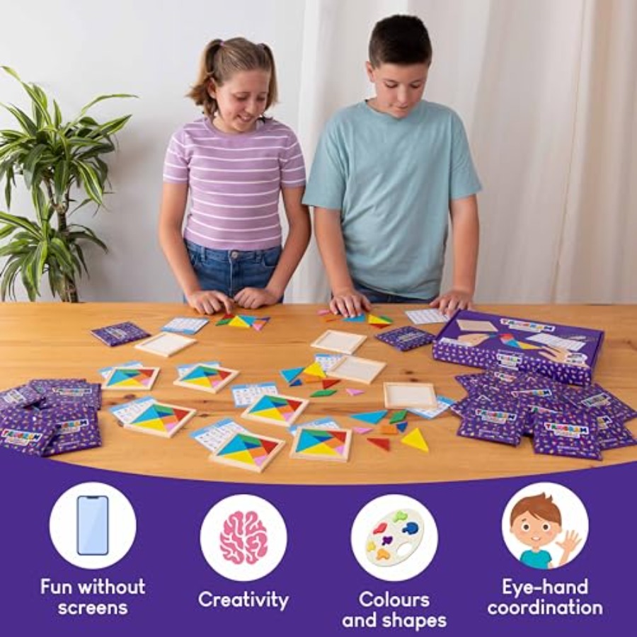 Tangram Puzzle Wooden Pack 30  - Party Favor Bag recension och pris