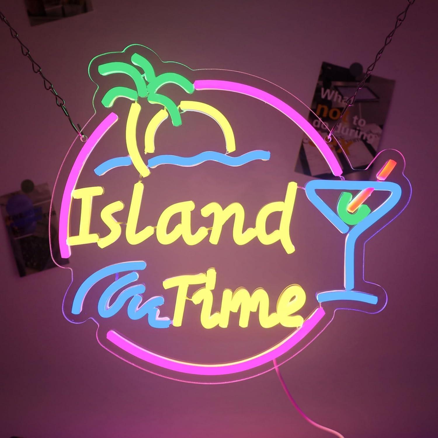 Island Time Neon Sign LED Ligh - Neon Sign Party recension och pris