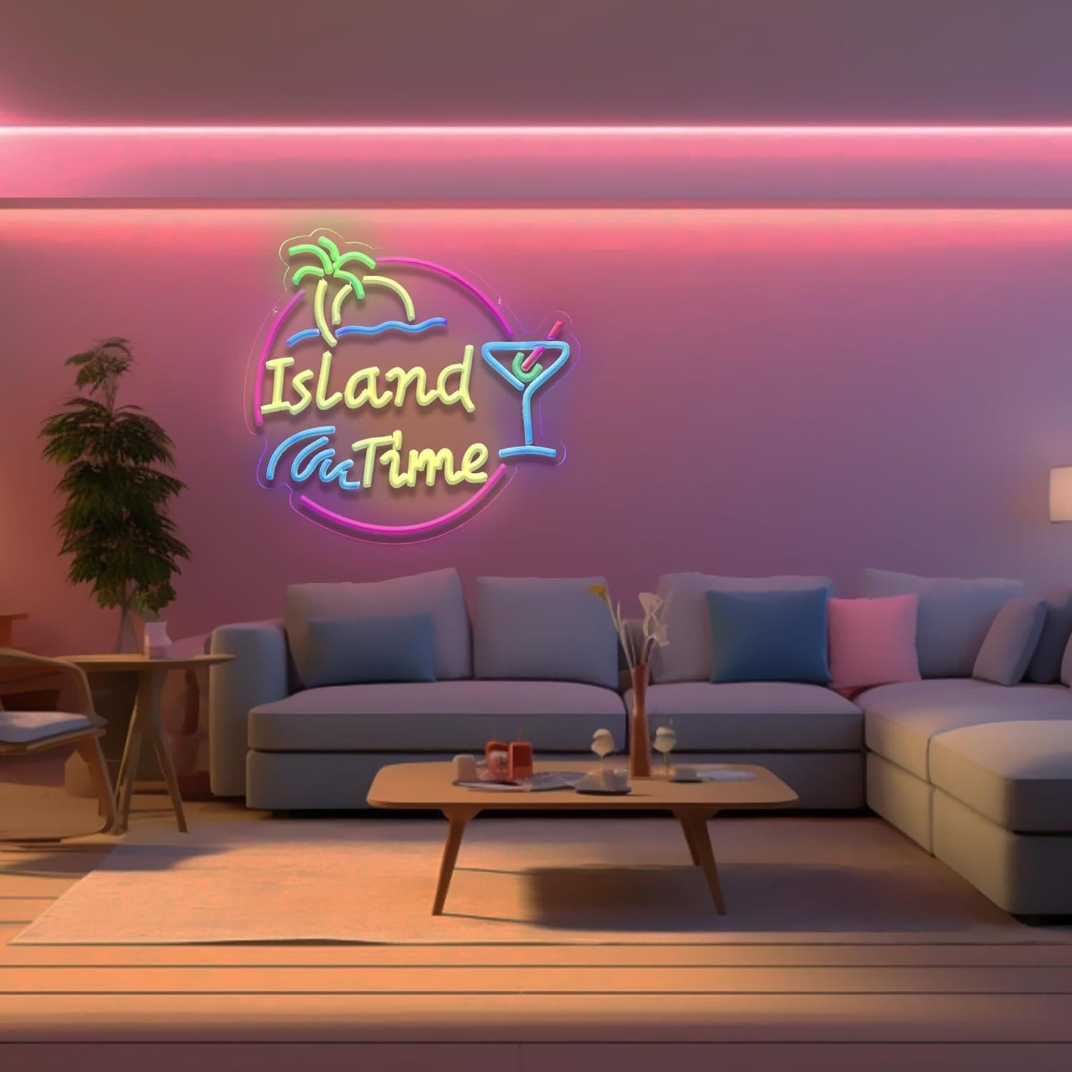 Island Time Neon Sign LED Ligh - Neon Sign Party recension och pris
