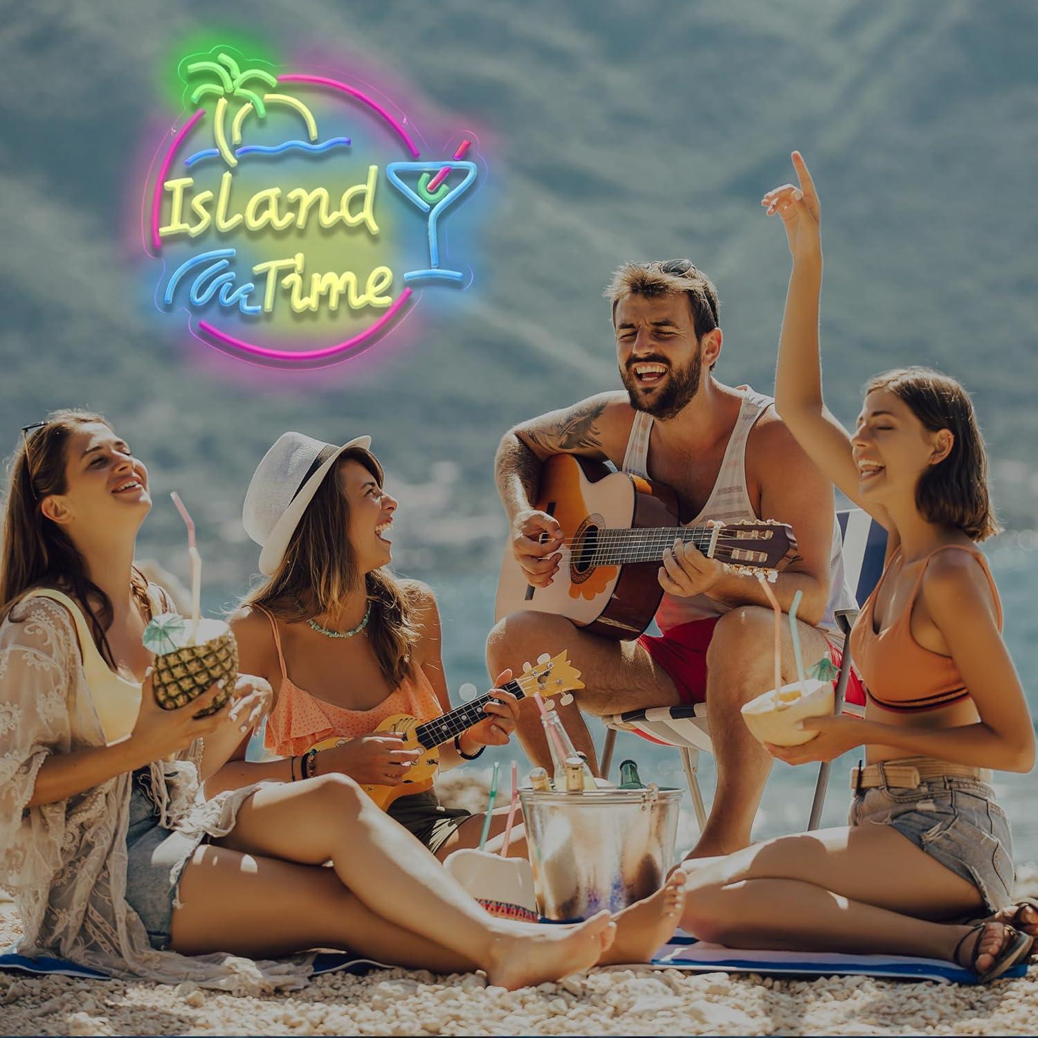 Island Time Neon Sign LED Ligh - Neon Sign Party recension och pris