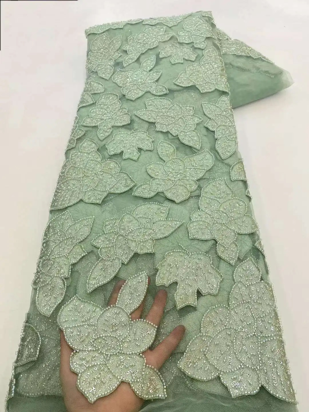 African Beaded Lace Tulle Fabr - Glitter Tablecloth recension och pris