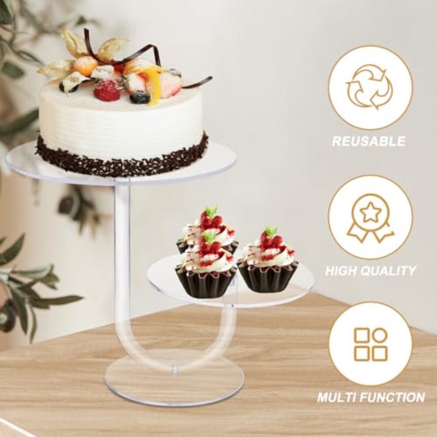 2 Tier Clear Cake Stand Acryli - Cupcake Stand Tier recension och pris