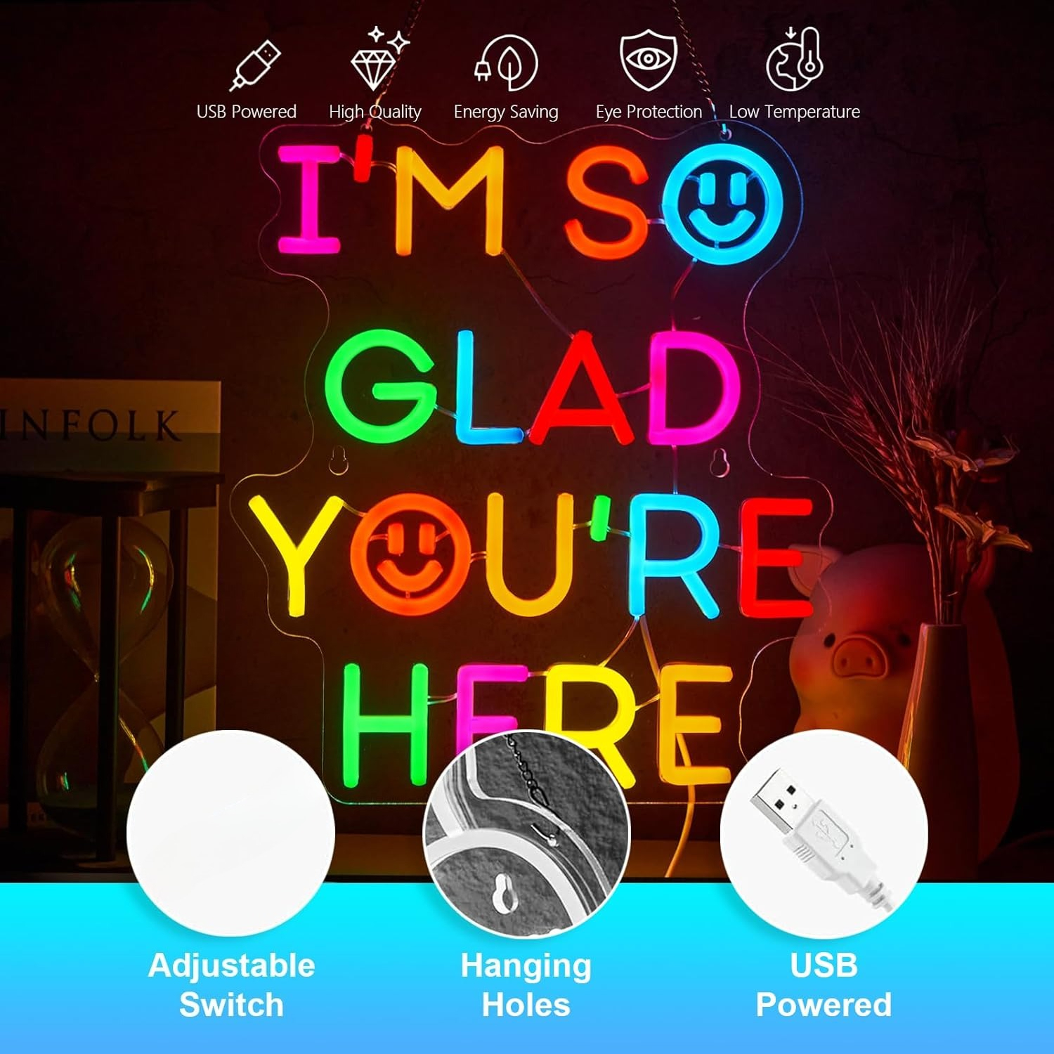  I'm So Glad You‘re Here Neon - Neon Sign Party recension och pris