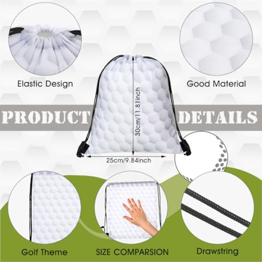 12 Pieces Golf Drawstring Bags - Party Favor Bag recension och pris