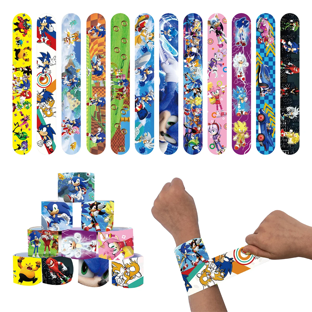 12/24/36pcs Sonic Slap Bracele - Party Favor Bag recension och pris