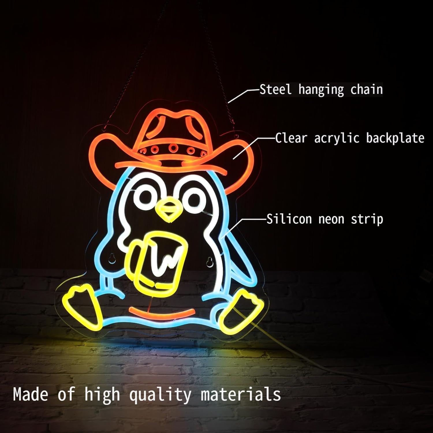 Penguin Neon Sign USB Powered  - Neon Sign Party recension och pris