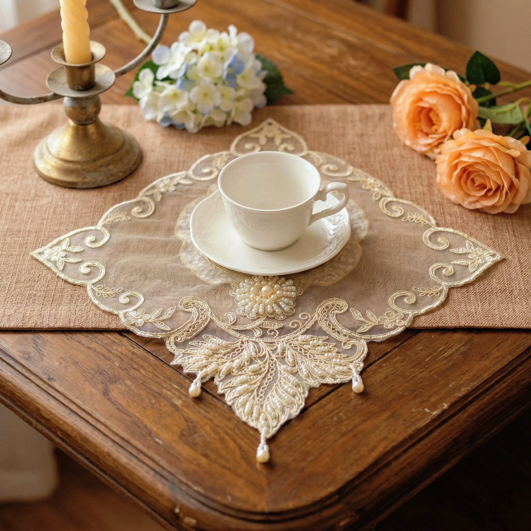 2pcs Leaf Shape Placemats Set  - Glitter Tablecloth recension och pris
