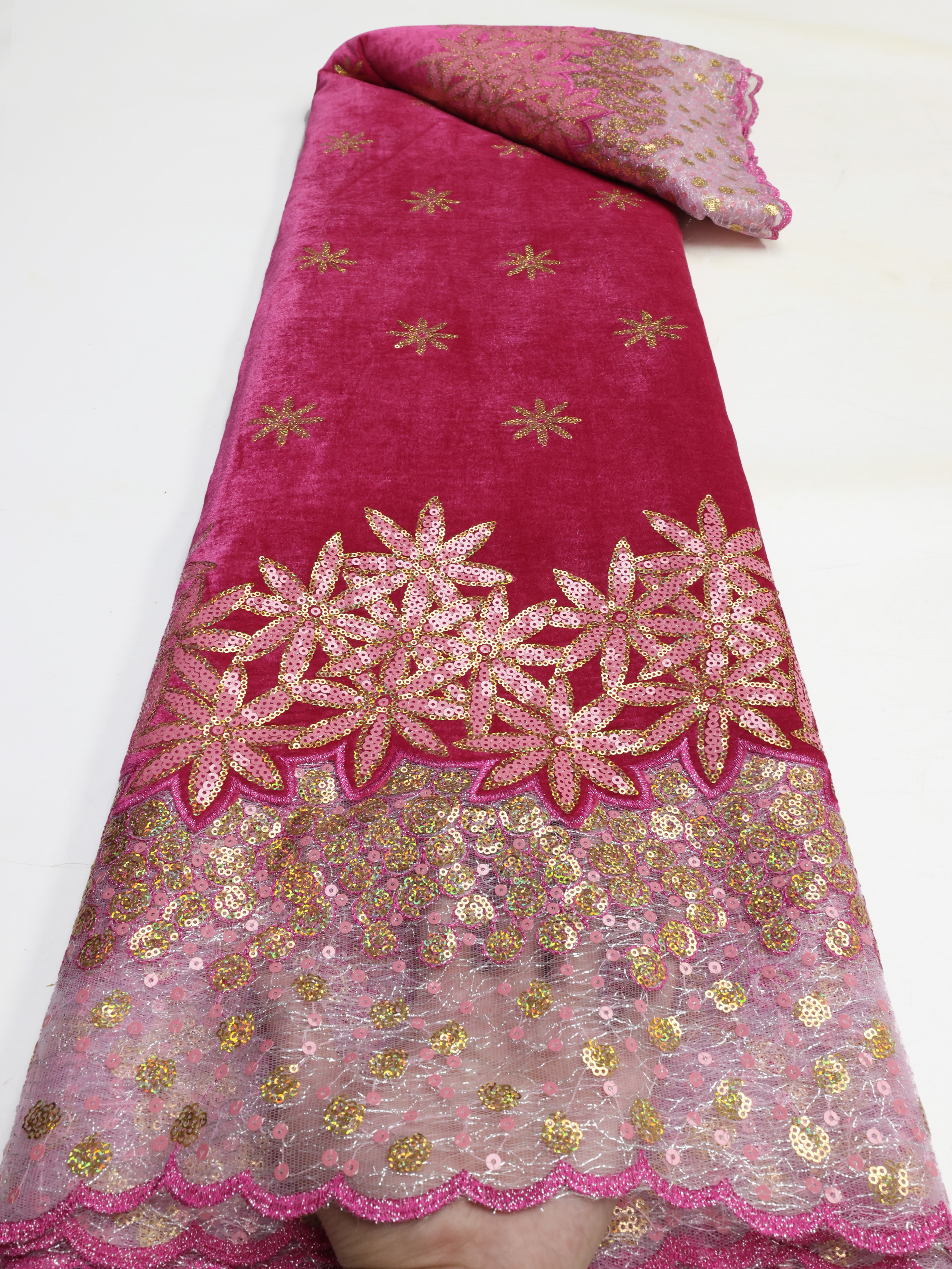 African Velvet Lace Fabric Lat - Glitter Tablecloth recension och pris