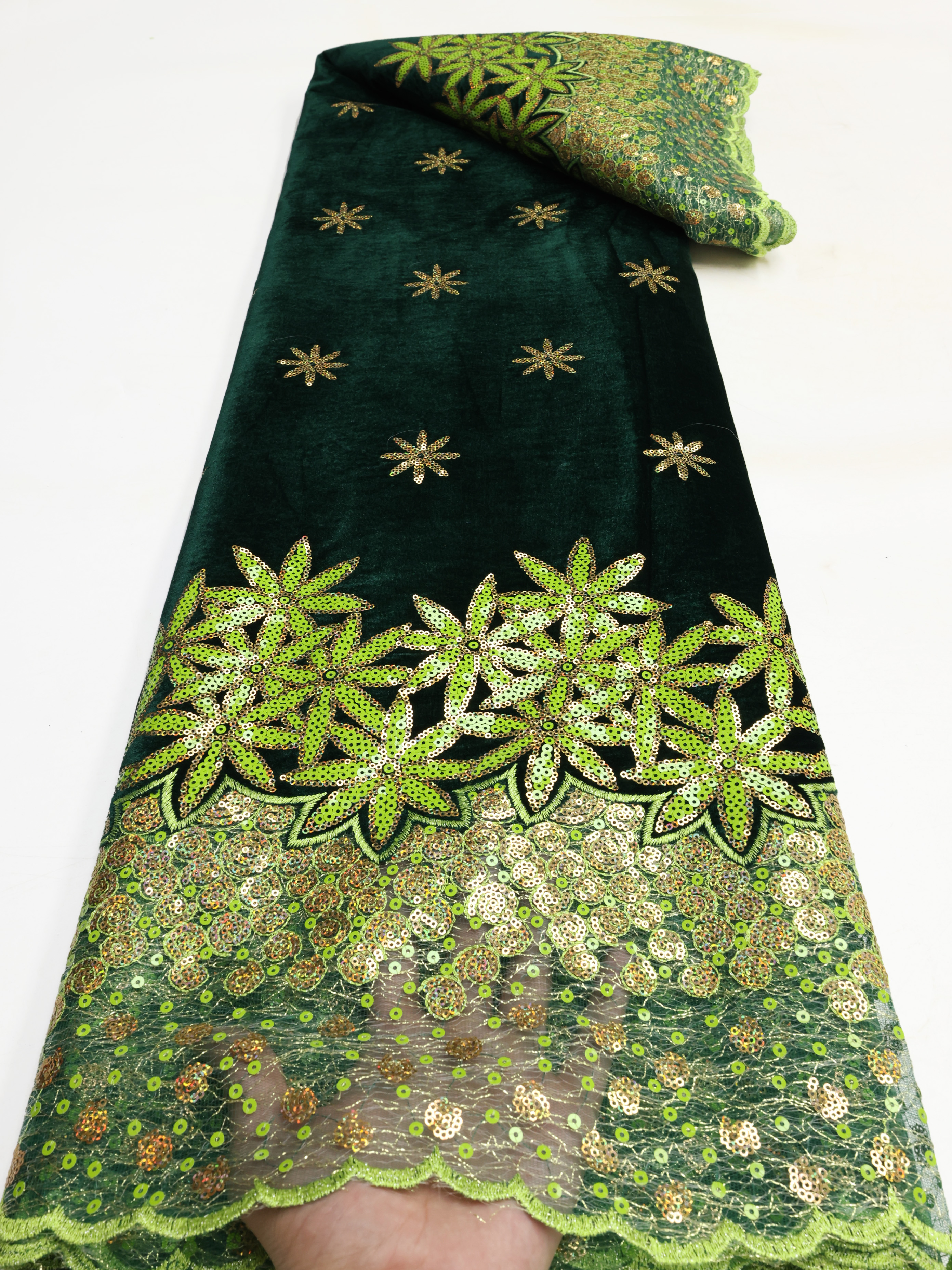 African Velvet Lace Fabric Lat - Glitter Tablecloth recension och pris