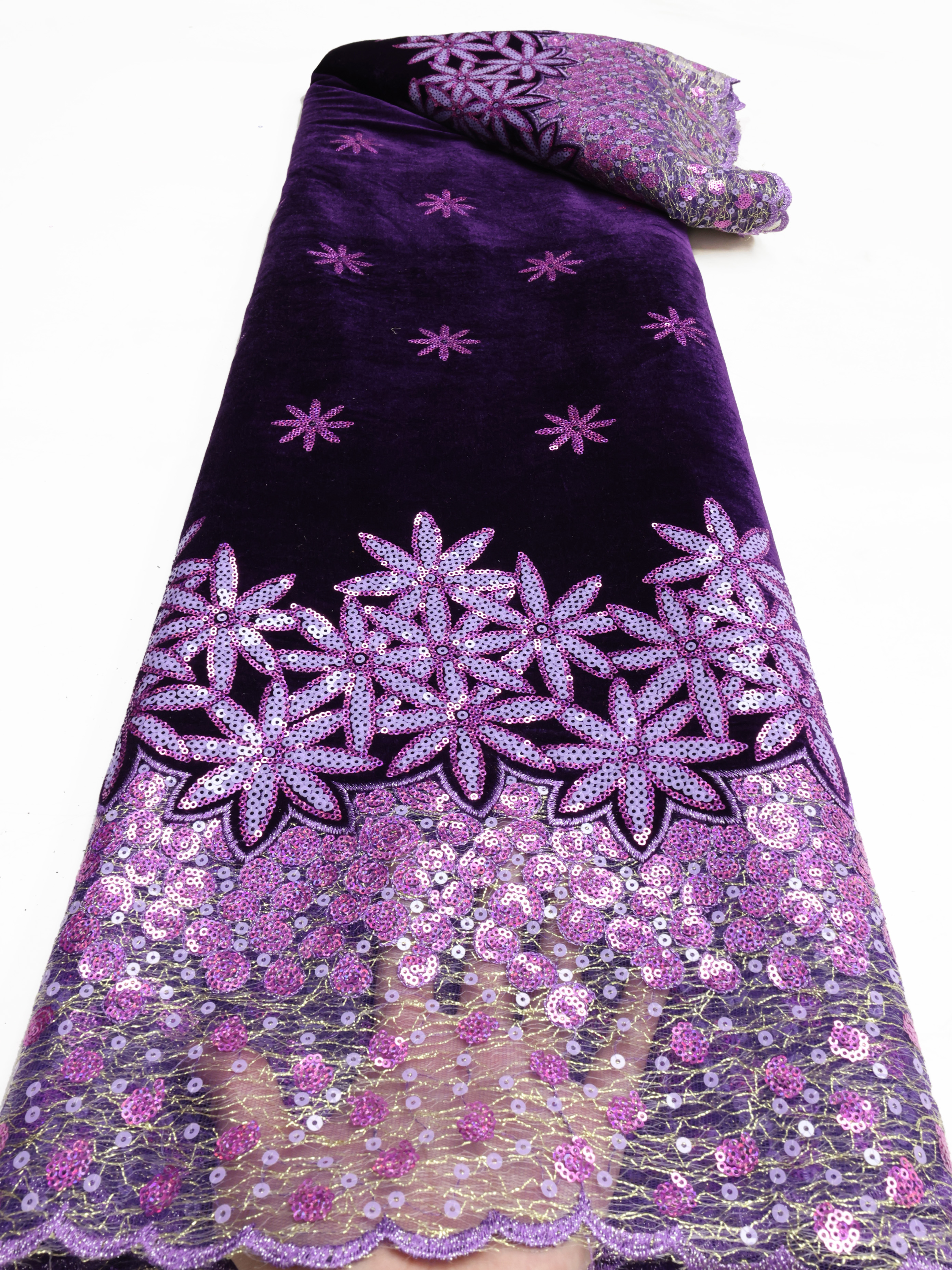 African Velvet Lace Fabric Lat - Glitter Tablecloth recension och pris
