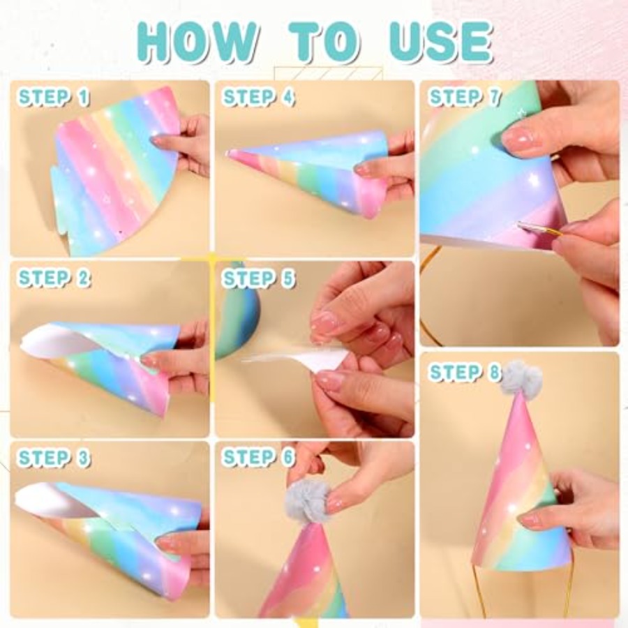 10 PCS Birthday Party Hats for - Party Hat Cone recension och pris