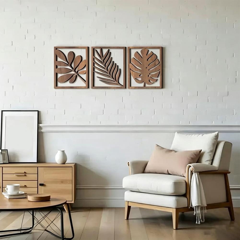3 Pcs Nordic Style Wood Decor  - Flower Wall Panel recension och pris