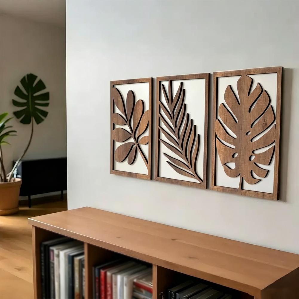 3 Pcs Nordic Style Wood Decor  - Flower Wall Panel recension och pris
