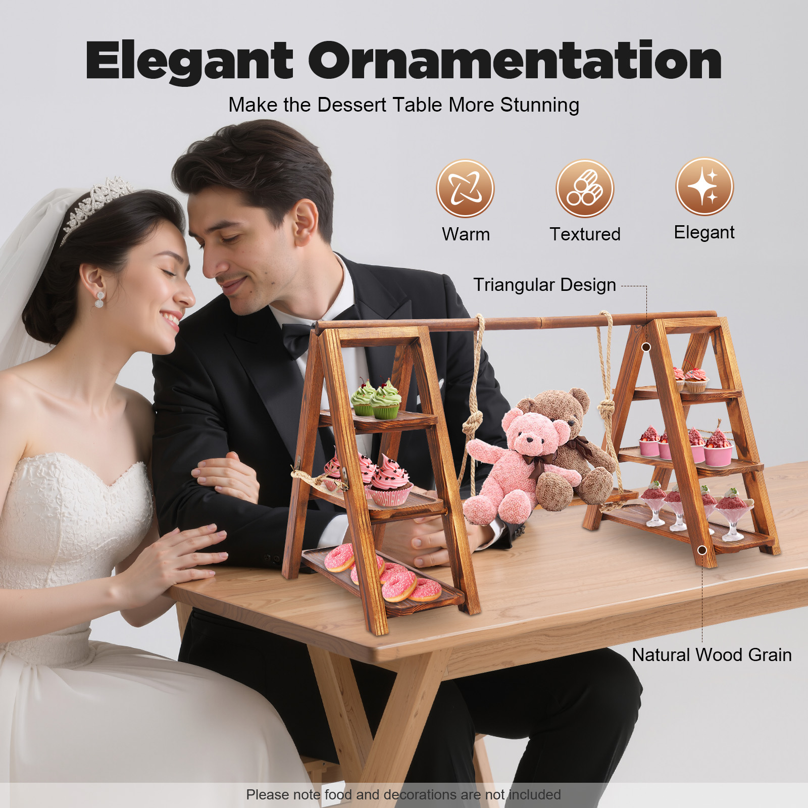 Wooden 3 Tier Cupcake Stand wi - Cupcake Stand Tier recension och pris