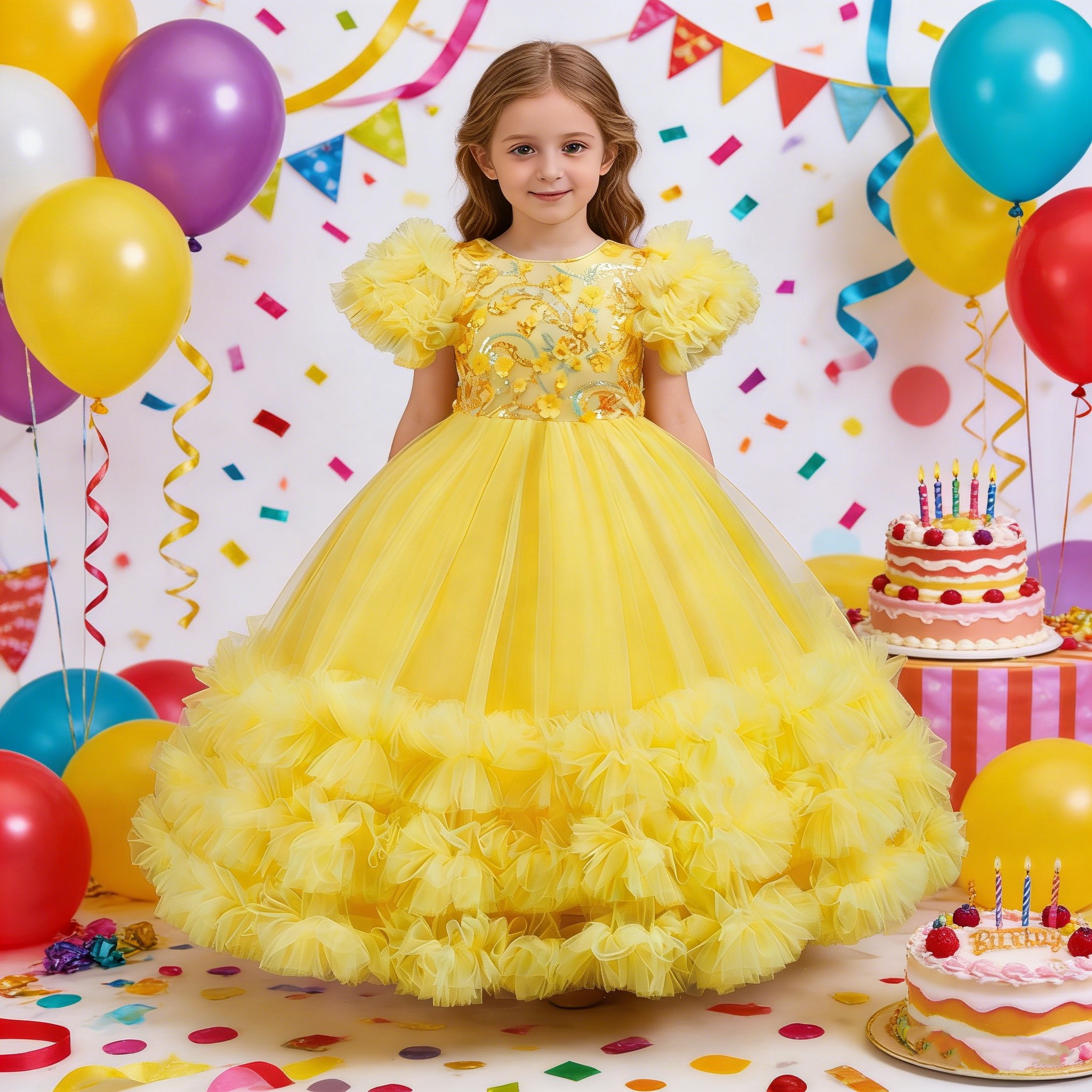 Girls Summer Yellow Sequin Wed - Glitter Tablecloth recension och pris