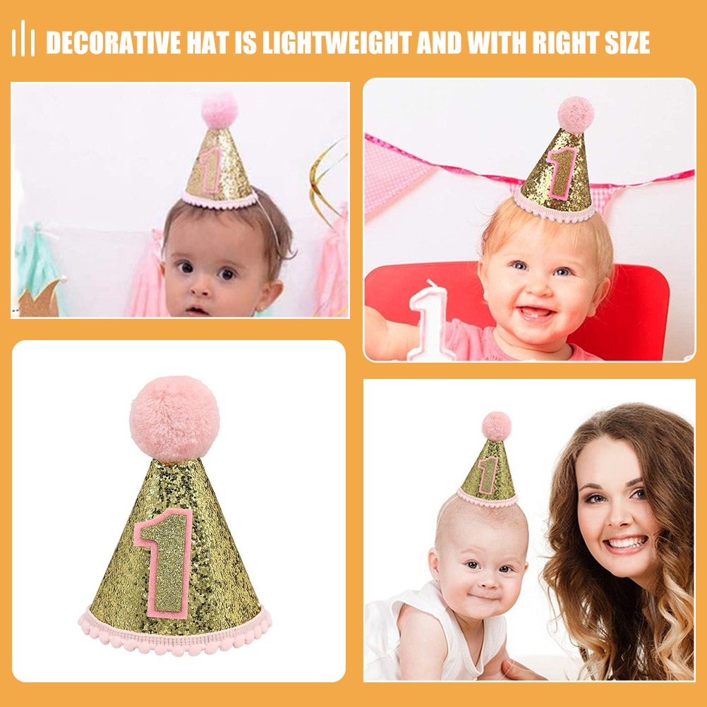 Pink Birthday Hat 1St Birthday - Party Hat Cone recension och pris