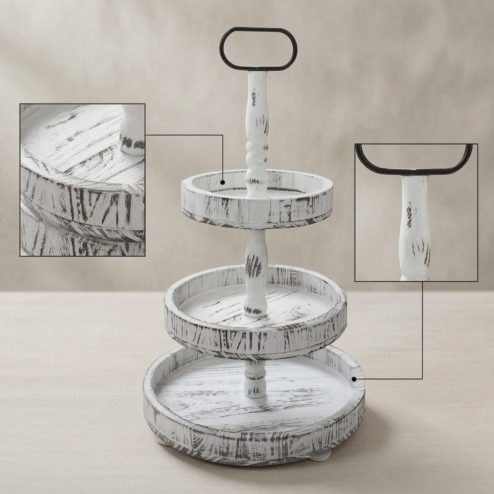 3-Tier Dessert Stand Rustic 3- - Cupcake Stand Tier recension och pris