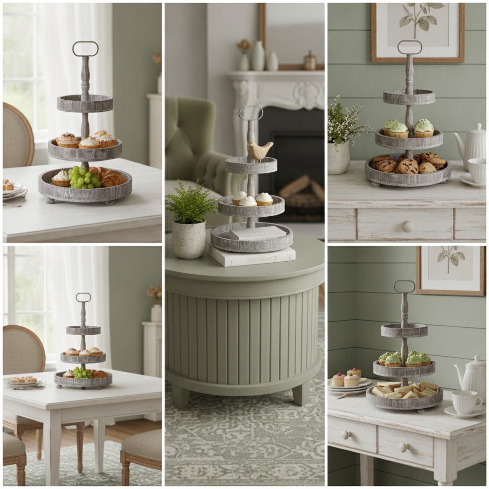 3-Tier Dessert Stand Rustic 3- - Cupcake Stand Tier recension och pris